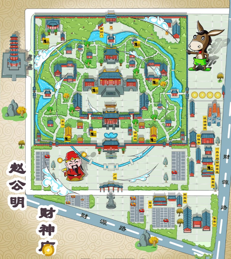 漯河寺庙类手绘地图
